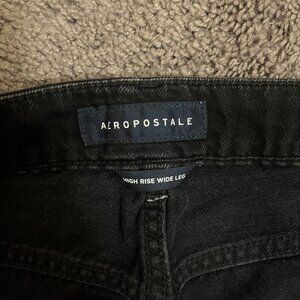 Black High Rise Wide Leg Jeans